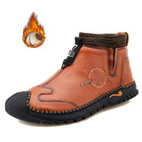 o'clock New Arrivals Men Ankle Boots Autumn Breathable Slip-on Shoes Winter Plush Casual Botas De Hombre Trend Large