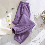 Pants Velvet Warm Loose Simple Solid Korean Thicken Harem Trousers Vintage High Quality Womens Students