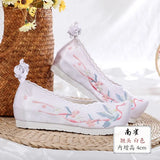 Hanfu shoes, embroidered shoes, women's antiquity shoes, heightened Chinese elements, ancient bow