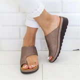 New Women Slippers Flat Sole Casual Soft Big Toe Foot Sandal Women Shoes Comfy Platform