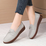 Breakj And Winter Large Women's Shoes Real Cowhed Mother Shoes Beef Sole Lazy Shoes Low Help Nurses Shoes Comfortable Women's Shoes Bean