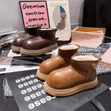 Breakj High Quality Bright Leather Snow Boots Winter Warm North American Hot Style Comfortable Warm Not Stuffy Feet