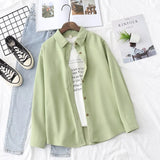 New Simple Women's Shirt Long Sleeve Loose Tops Office Lady Casual Pink White Blue Long Sleeve Blouses Fashion