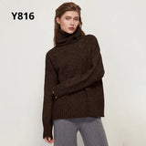 Autumn Winter Women Knitted Turtleneck Wool Sweaters 2021 Casual Basic Pullover Jumper Batwing Long Sleeve Loose