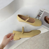 Mouth Single Shoes Women Thick Heel New Simple Word Buckle Mary Jane Shoes Retro Square Head Fairy High