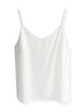 Acetate sling vest summer satin O-neck straps women bottoming camisole shirt loose outer wear out shirt