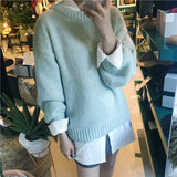 Sweater Women 2021 Autumn Winter Solid O Neck Pullover Sweaters Korean Style Knitted Long Sleeve Jumpers Casual