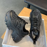 Breakj Street Thick-Bottomed Old Dad Shoes Women Breathable Mesh 2025 Spring And Autumn New Black And Casual Sports Shoes In