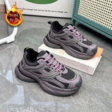 Breakj Shoes Female Spring 2024 New Style Students Versatile Cotton Shoes Winter Plus Plush Thick Sole Recreational Sports Shoes
