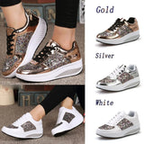 Women's Sneakers Casual Ladies Wedges Sneakers Sequins Shake Shoes Fashion Walking Girls Sport Women's Platform Shoes