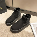 Breakj Velvet Boots Solid Color Comfortable And Versatile Winter New Anti-Skid Wear-Resistant Increased Versatile New Winter Hot