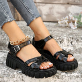 Breakj High Heels Gladiator Sandals Woman Open Head Sexy Block Heel Platform Shoes Summer Buckle Size 35-43 Women