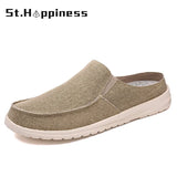 New Summer Men's Canvas Casual Shoes Classic Breathable Loafers Flat Shoes Outdoor Light Slip-On Walking Shoes Big Size