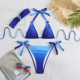 Three-Point Strap Bikini Split Swimsuit Woman 2025 New Multi-Color Bikini
