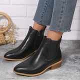 Breakj Women's Boots New Square With Large Size Women's Boots Velvet Fashion Boots Side Zippered Tips Short