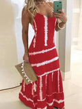 Ladies Sexy Off-the-shoulder Slim Waist Beach Dress Fashion Striped Print Pullover Dress 2022 Casual Swinging Long Long