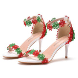 Breakj Cm With Light Mouth Fine Heel Sandals Bead Size Summer Sandals Wedding Dress High Heel