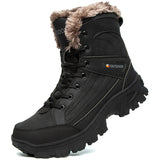 Breakj 2023 Plus Velvet Warm Cotton Shoes Men's Large-Size Hiking Shoes High-Top Snow Boots Men Thick Up Outdoor