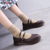 anime Japanese Student Lolita Shoes College Girl Shoes JK Commuter Uniform Shoes PU Leather Shoes cosplay Mary Jane