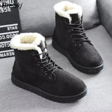 Women boots 2019 winter snow boots female boots warm lace flat with women shoes tide shoes hot sale