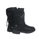Large Size Tall Martin Boots Step Into The Round Head Square Heel Side Zipper Thick With Autumn And