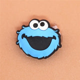 imitation 1pcs Cartoon PVC Shoe Charms Sesame Street Shoe Accessories Shoe Buckle Decorations fit Croc JIBZ Kids X-mas