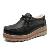 Breakj Student Sports Shoes In Autumn And Winter 2024 Korean Version Of Rocking Shoes Leather Slopes And Casual Shoes Women's Singles
