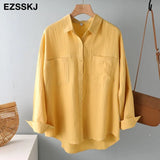 new chic casual loose cotton blouse shirt women female white blouse shirt spring summer women oversize shirt