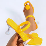 Breakj Size 42 High-Heeled Cool Slippers Women Spring Summer New Slippers Square Fine With Fashion Casual Leather Beach Shoes