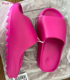 Summer Hot Sale Unisex Thick Bottom Slides Women Men Outdoor Beach Slippers Sandals Rosy Red Slides Flip Flops Women's