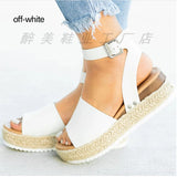 Breakj Yards Of Women's Sandals A Word Buckle Thick Bottom And High Heels Of Sandals Women Feel