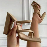 High Heels Sandals For Women 2021 Ladies Sexy Slippers Summer Chain Square Toe Sandals Female Party Shoes zapatillas