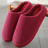 Winter Keep Warm Slipper Home Plush Slides Solid Color Women Warm Indoor Beadroom Hourshold Shoes Men Cotton