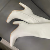 Breakj Three Round Head Thick And White High Barrel Boots Women 2025 Autumn And Winter New Super High Heel Thin But
