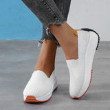 Mesh Knitting Sneakers Breathable Women Loafers Ladies Elastic Band Female Casual Slip On Comfortable Shoes Plus