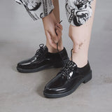 Retro British Style Small Leather Shoes 2024 Spring New Single Shoes For Female Students Flat-Soled Hong Kong Style Leisure Happy