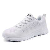 Casual Shoes Fashion Breathable Walking Mesh Lace Up Flat Shoes Sneakers Women 2019 Tenis Feminino White Vulcanized