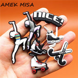 1pcs Nice Gymnastics PVC Shoe Charms Hockey Shoe Accessories Skates Decorations fit Croc Bracelet Kids Gifts