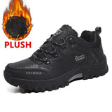 Winter Snow Boots Waterproof Leather Sneakers Super Warm Men Platform Boots Outdoor Male Hiking Boots Work Shoes Plus