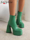 Ankle Boots For Women Square Toe Stone Print Fashion Sexy Gothic Boots Winter Warm Brand New Shoes Big Plus Size 45