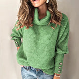 Solid turtleneck Knitted Sweater Female winter warm Loose Knitwear Lady Autumn Casual loose long sleeve pullovers Tops