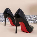 Breakj Fine-Heeled Bed Cannon Shoes Beheading Men's Sex Black Silk With Small High Heels Women Super High