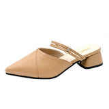 Sandals And Slippers Women Wear High-Heeled Shoes Inside And Outside The Korean Version Of The New Baotou Semi-Slippers In
