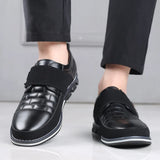 Breakj Fashion Casual Single Shoes Velcro Set Foot Embroidered Men's Leather Shoes Fashion Plus-Size Men's Shoes Wenzhou