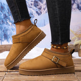 Breakj Bottom Snow Boots Women 2025 Winter New Fur Belt Buckle Warm And Velvet Anti-Slip Wearing Cotton