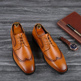 Breakj Shoes Block Fashion Business Casual Leather Shoes Plus Size Lace-Up Men's Shoes Shoes