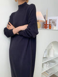 Autumn Winter oversize loose long thick Sweater Dress Women long Sleeve straight maix Dress female warm long knit