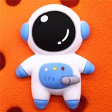 Hard Resin 3D Astronaut Shoe Charms Accessories Cute Moon Bread Shoes Buttons M Beans Sandals Charm Decorations