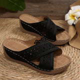 Breakj Summer New Women's Slope And Thick-Soled Slippers Large-Size Fish Mouth Leisure Thick-Soled Beach