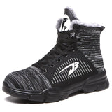 Ryder Shoes Men and Women Work Safety Shoes Steel Toe Cotton High-Top Ankle Boots Puncture-Proof Work